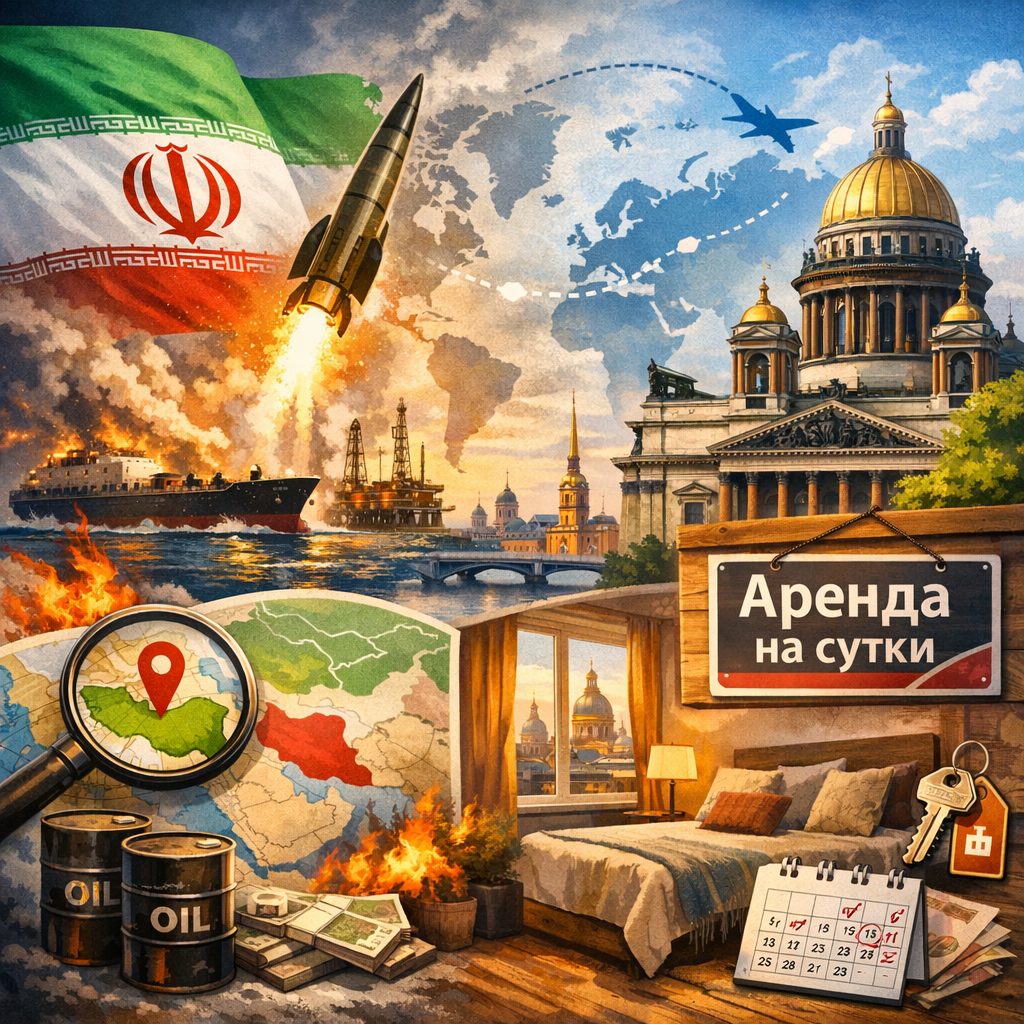 Мировая обстановка и Иран: как это отражается на спросе на посуточную аренду в Петербурге
